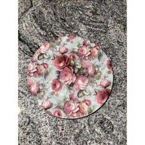 Baum Bros Formalities Pink Rose Chintz Salad Plate 8" Gold Trim